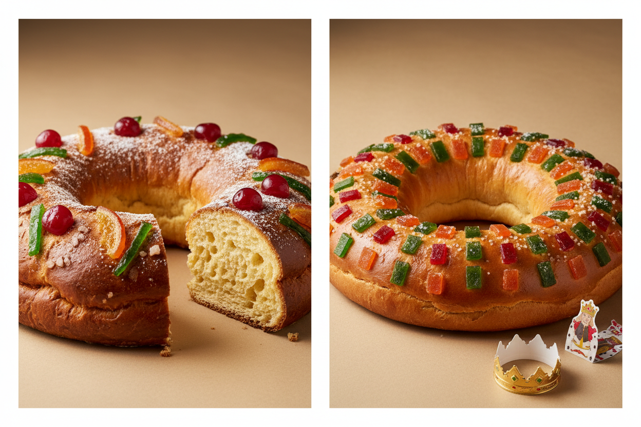 Roscón de Reyes: diferencias entre uno artesano y uno industrial